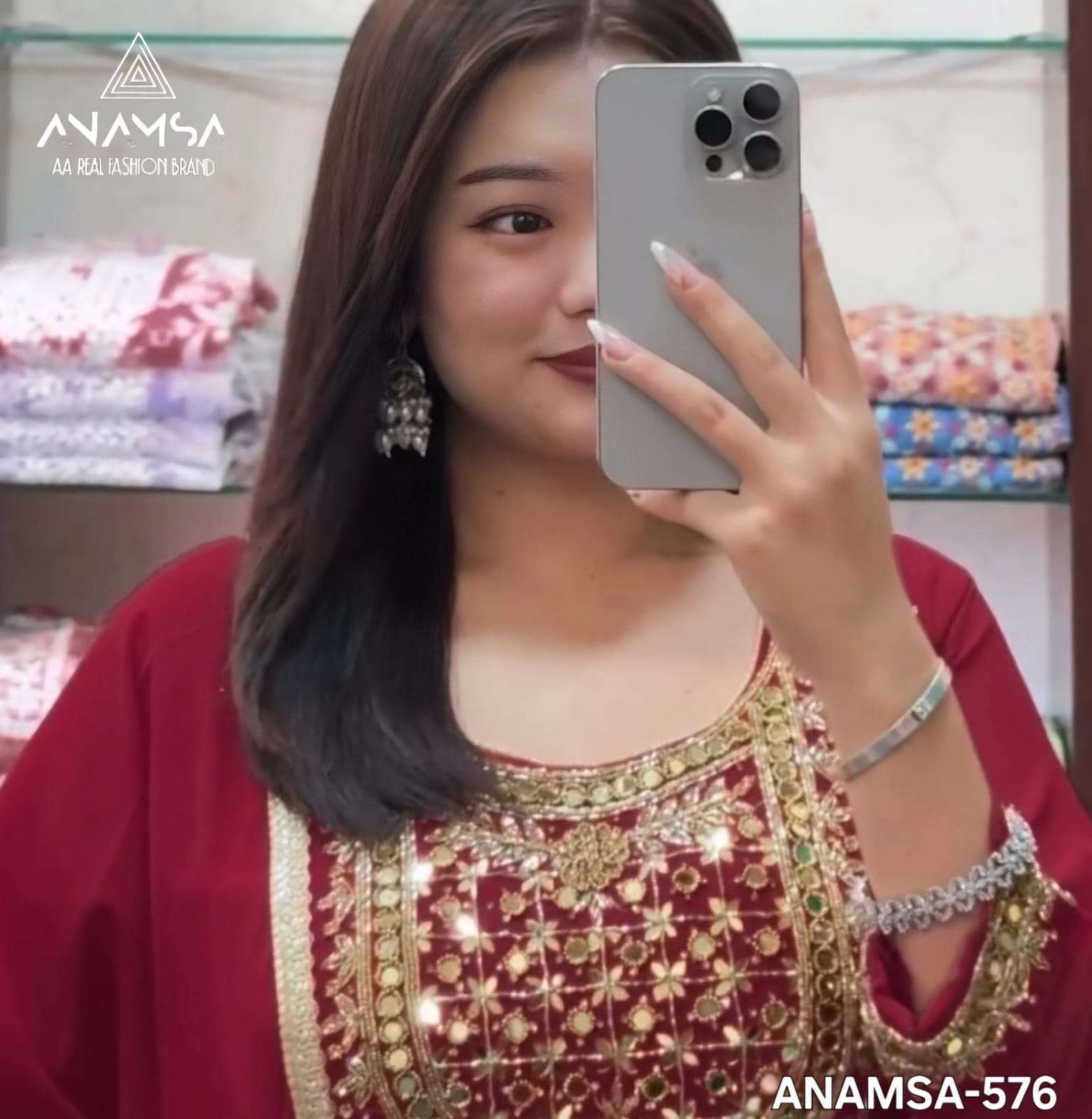 D No -576 Semi Stitched By Anamsa